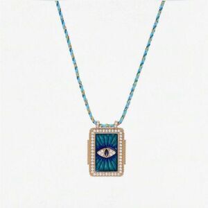 Blue Evil Eye Pendant Necklace Q135